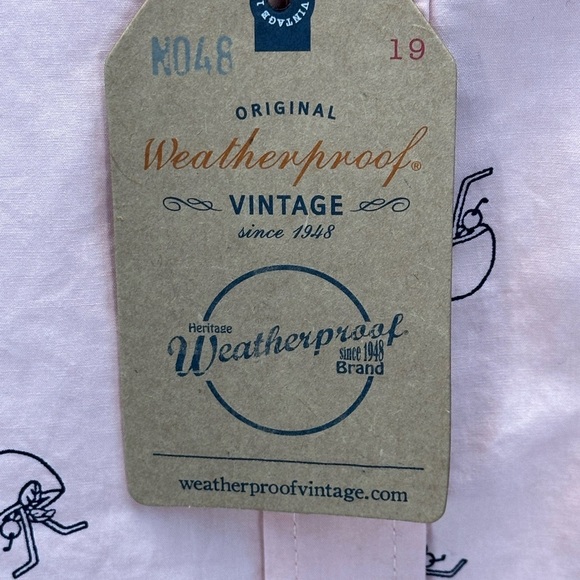 Weatherproof Vintage Short Sleeve Button Down Cocktail Print Top - Pink - Medium - Picture 10 of 11